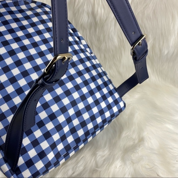 KATE SPADE HYDE LANE GINGHAM LEATHER BACKPACK HARTLEY - Picture 4 of 17